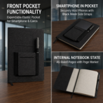 SETARTS Executive Organizer Diary A5 Black | Mobile Pocket & Pen Holder | 192 Pages - Image 4