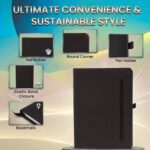 SETARTS Premium Hardcover Notebook A5 – Set of 2 | Black | 192 Pages | 80 GSM Paper | Elastic Closure & Ribbon Bookmark - Image 2