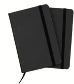 SETARTS Premium Hardcover Notebook A5 – Set of 2 | Black | 192 Pages | 80 GSM Paper | Elastic Closure & Ribbon Bookmark