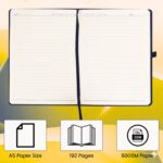 SETARTS Premium Hardcover Notebook A5 – Set of 2 | Black | 192 Pages | 80 GSM Paper | Elastic Closure & Ribbon Bookmark - Image 3