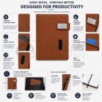 SETARTS Executive Organizer Diary A5 – Brown | Magnetic Closure | Front Pocket | Pen Holder | 192 Pages | Set of 2 - Image 4