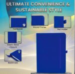 SETARTS Premium Hardcover Notebook A5 – Set of 2 | Blue | 192 Pages | 80 GSM Paper | Elastic Closure & Ribbon Bookmark - Image 2