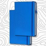 SETARTS Premium Hardcover Notebook A5 – Set of 2 | Blue | 192 Pages | 80 GSM Paper | Elastic Closure & Ribbon Bookmark