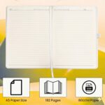 SETARTS Premium Hardcover Notebook A5 – White | 192 Pages | 80 GSM Paper | Elastic Closure & Ribbon Bookmark - Image 3
