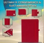 SETARTS Premium Hardcover Notebook A5 – Set of 2 | Red | 192 Pages | 80 GSM Paper | Elastic Closure & Ribbon Bookmark - Image 2