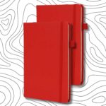 SETARTS Premium Hardcover Notebook A5 – Set of 2 | Red | 192 Pages | 80 GSM Paper | Elastic Closure & Ribbon Bookmark