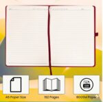 SETARTS Premium Hardcover Notebook A5 – Set of 2 | Red | 192 Pages | 80 GSM Paper | Elastic Closure & Ribbon Bookmark - Image 3