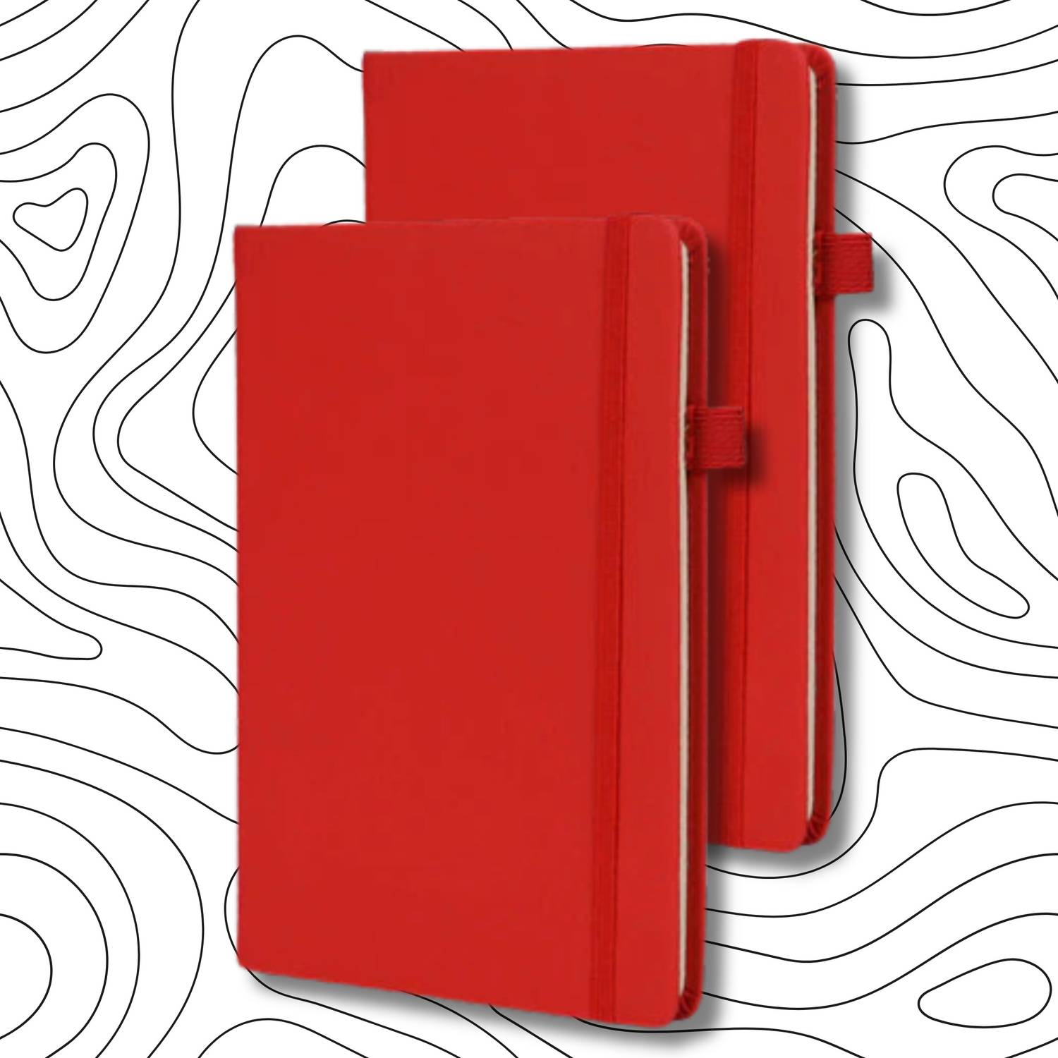 SetArts Premium Red Hardcover Notebook Journal with Elastic Band A5 Diary Line 192 Pages SETARTS Premium Hardcover Notebook A5 – Set of 2 | Red | 192 Pages | 80 GSM Paper | Elastic Closure & Ribbon Bookmark - Image 1