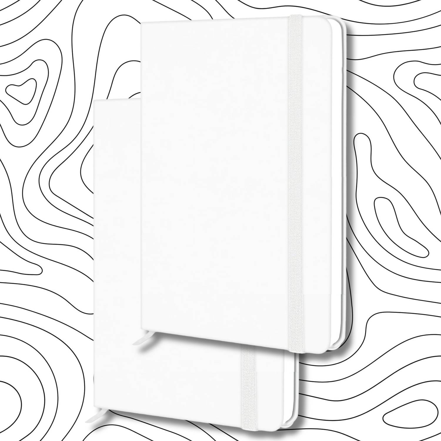 SetArts Premium White Hardcover Notebook Journal with Elastic Band A5 Diary Line 192 Pages SETARTS Premium Hardcover Notebook A5 – Set of 2 | White | 192 Pages | Elastic Closure | Bookmark Ribbon - Image 1